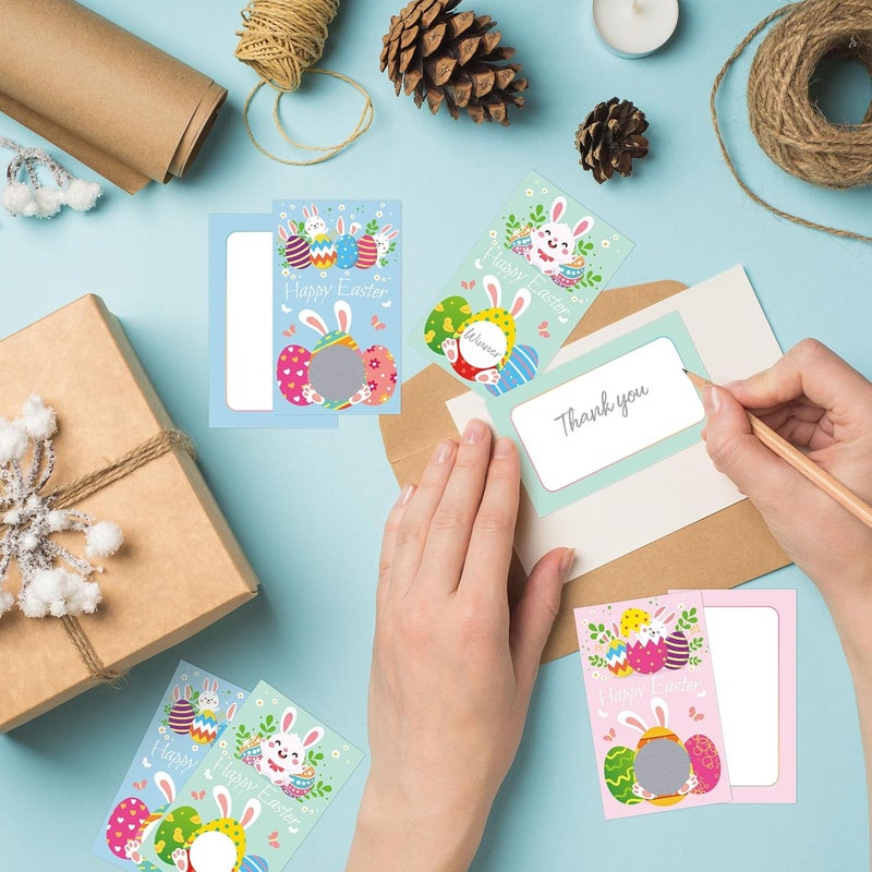 INKNOTE 120 PCS Easter Scratch Off Games Cards 3 Styles DIY Blank Gift Certificates for Business Hair Beauty Makeup Salon Spa Restaurant DIY Coupon Theme Party - Image 3